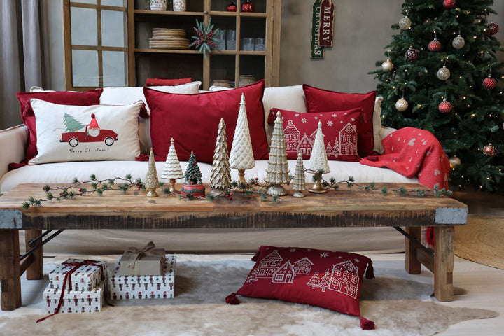Chic Antique - Plaid Aix mit Herzen 150 x 130 cm cherry