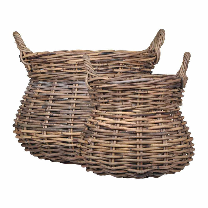 Chic Antique - Altfranzösische Körbe Rattan mit Henkel 2er-Set