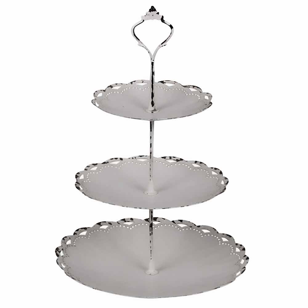 Chic Antique - Etagere mit Spitzenkante 3 Etagen
