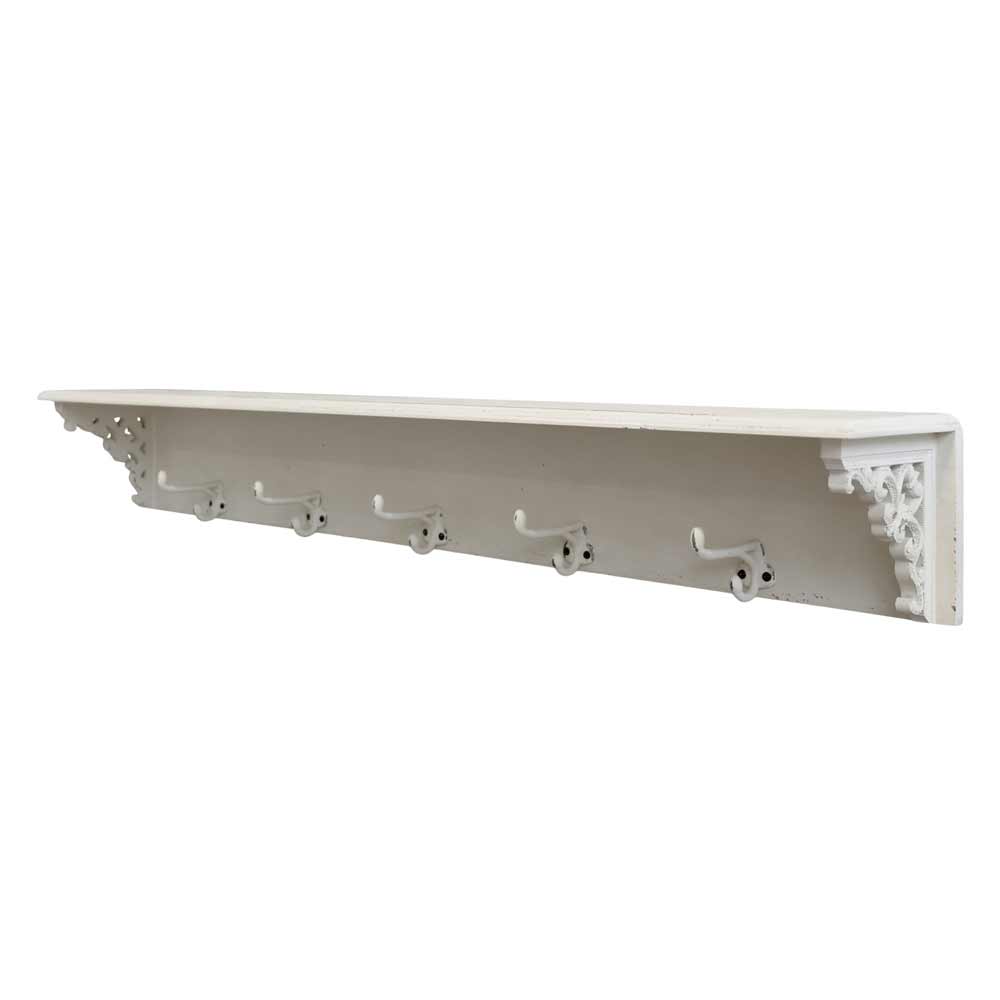 Chic Antique - Garderobenleiste mit Seitendekor und 5 Haken