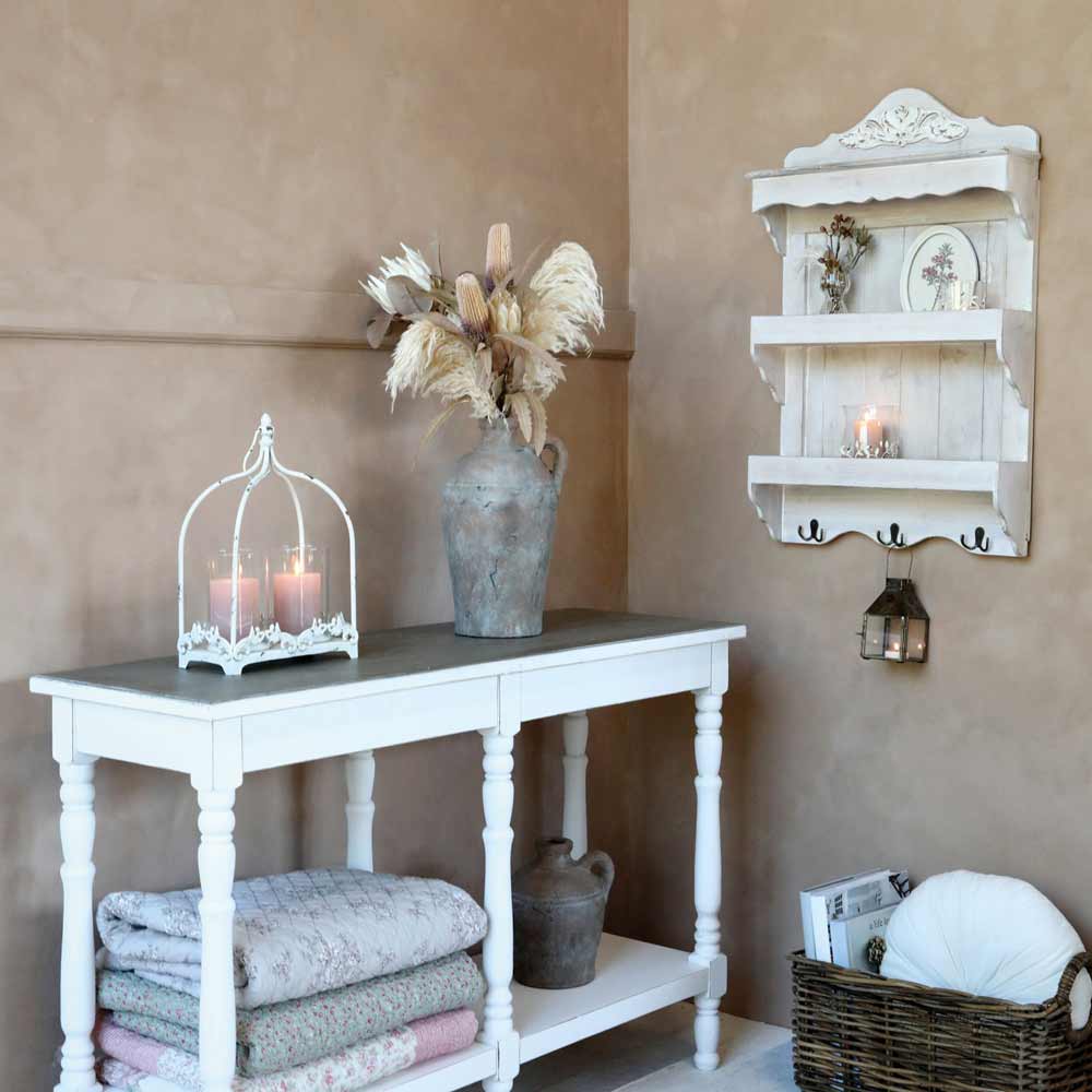 Chic Antique - Laterne mit zwei Windlichter Shabby Chic