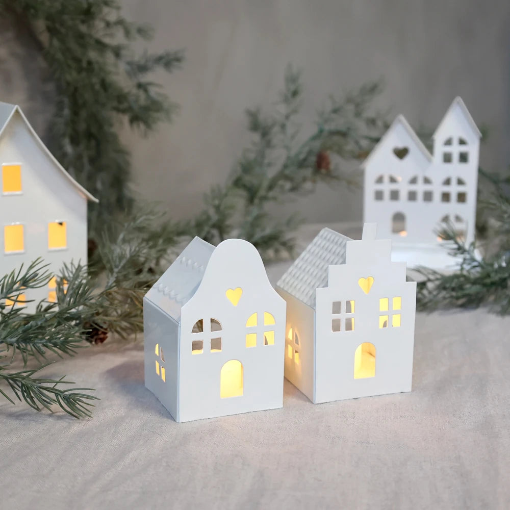 Chic Antique - Lichthäuser 2er-Set creme