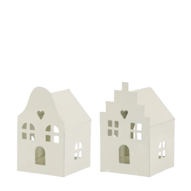 Chic Antique - Lichthäuser 2er-Set creme