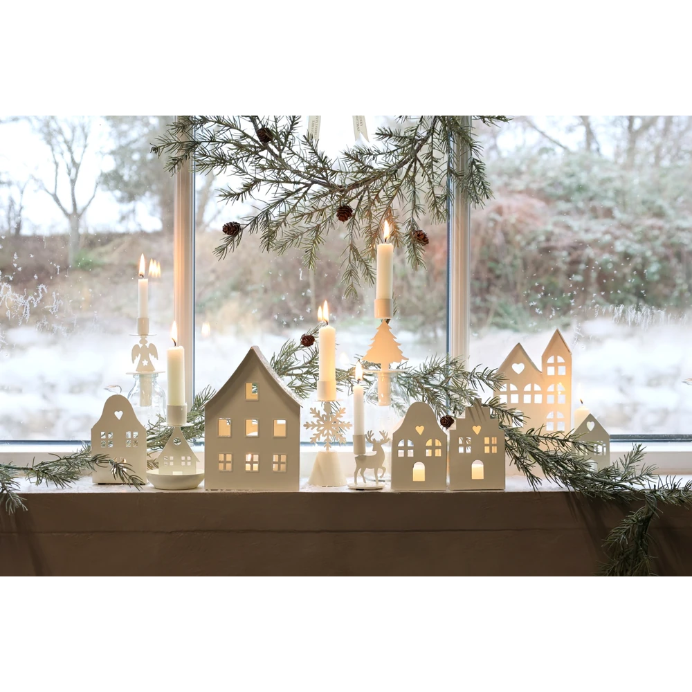 Chic Antique - Lichthäuser 2er-Set creme