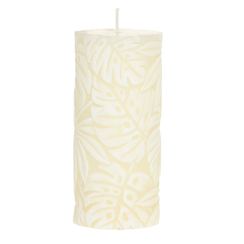 A Chic Antique - Stumpenkerze mit Blattmuster Macon.