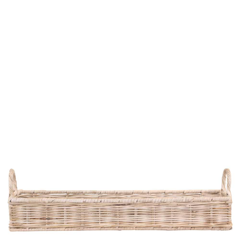 Chic Antique - Tablett Rattan geflochten mit Griffe länglich