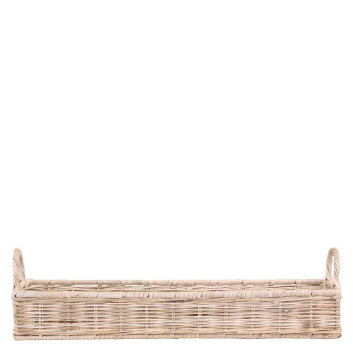 Chic Antique - Tablett Rattan geflochten mit Griffe länglich