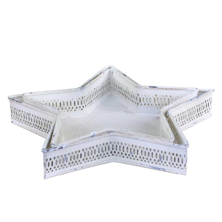 Chic Antique - Tablett mit Dekokante Sterne 2er-Set