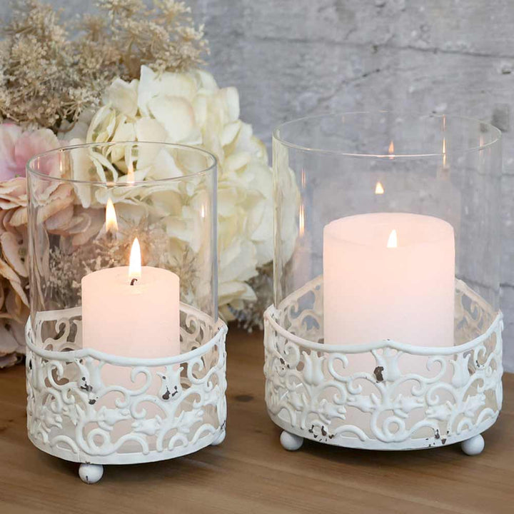 Chic Antique - Windlicht mit Spitzenkante