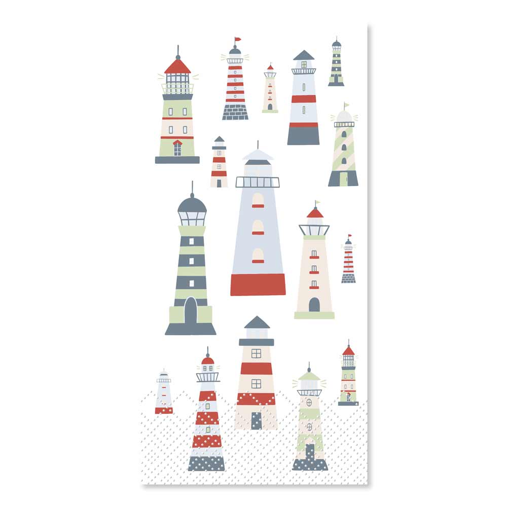 Chic Antique – Papierservietten mit Leuchtturm weiß