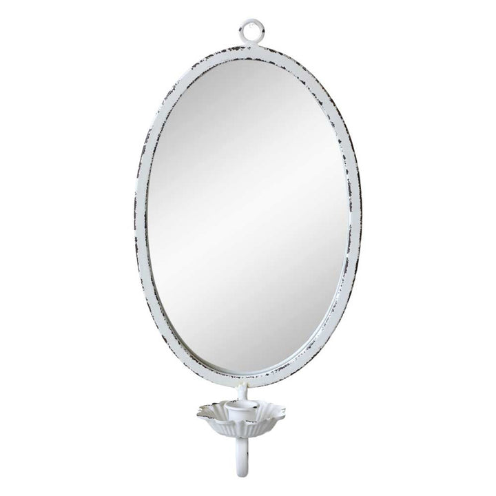 Chic Antique – Spiegel mit Stabkerzenhalter antique creme