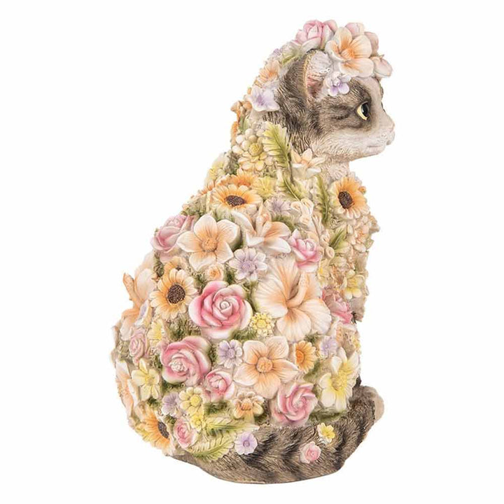Clayre & Eef - Blumenkatze Dekofigur mit Blumen