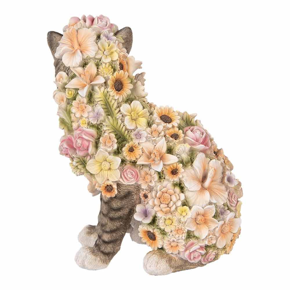 Clayre & Eef - Blumenkatze Dekofigur mit Blumen