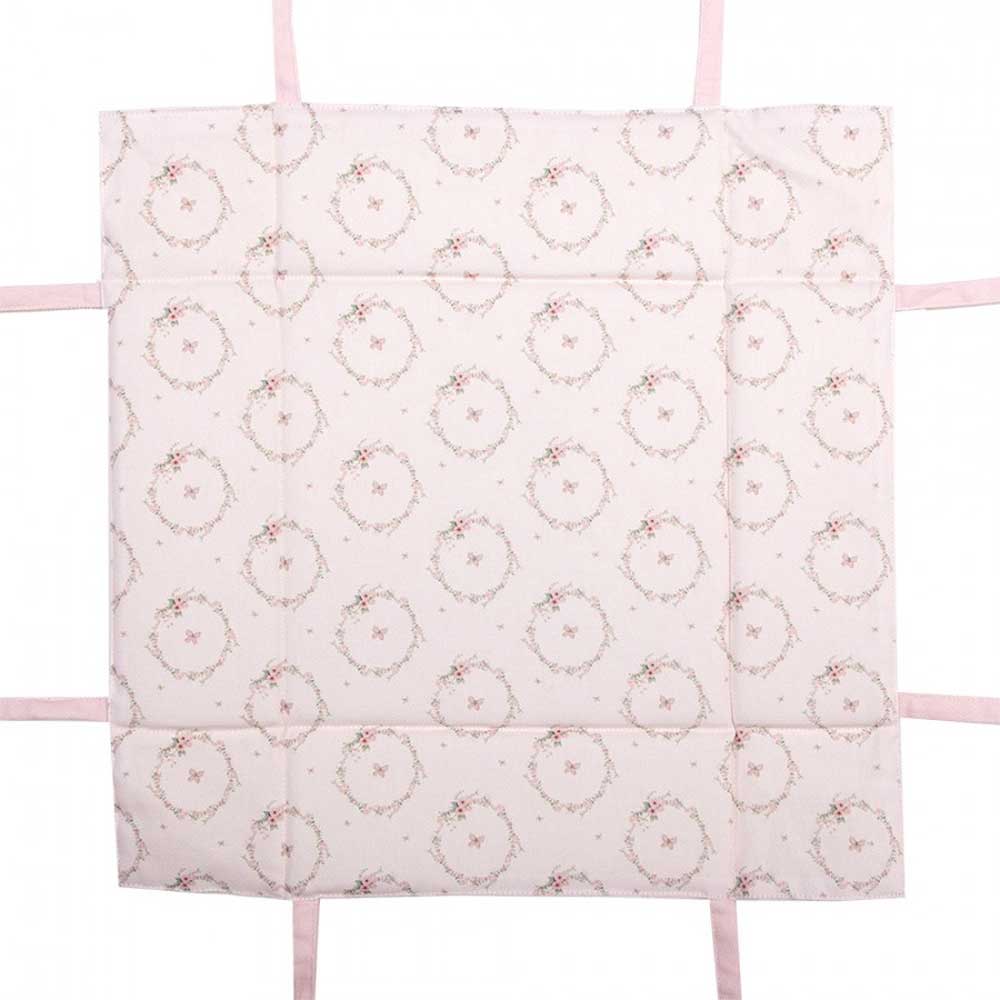 Ein Clayre & Eef - Brotkorb Hase Rosa mit rosa Trägern.