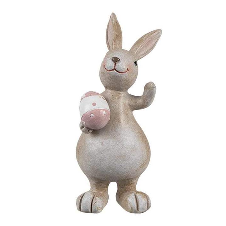 Clayre & Eef - Deko Hase mit Osterei winkend