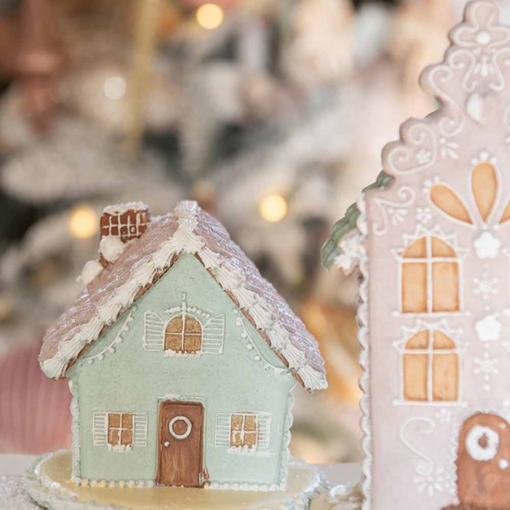 Clayre & Eef - Haus Lebkuchen Zuckerguss aus Türkis-Rosa