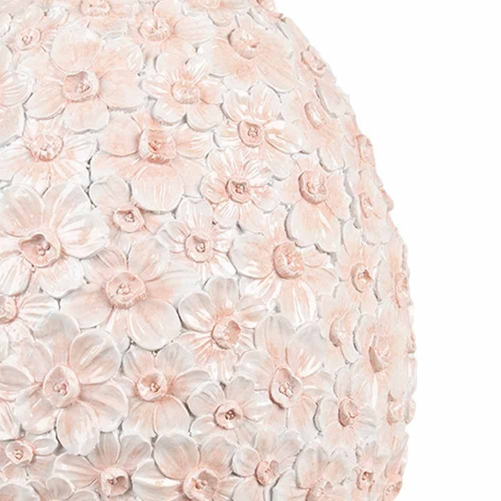 Clayre & Eef - Dekoei mit Blütenrelief in Weiß-Rosa Mega