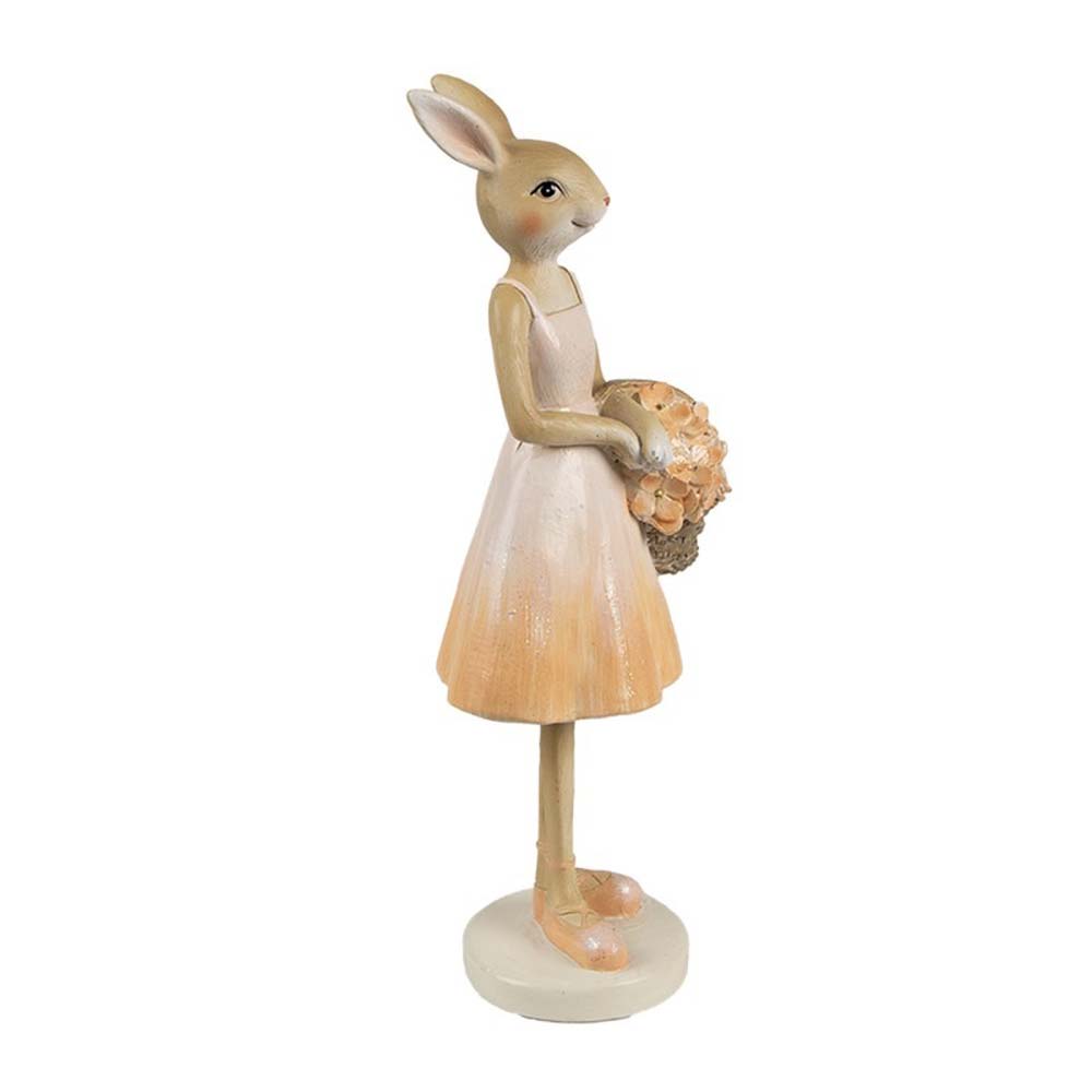 Clayre & Eef - Hase mit Blumenkorb im Frühlingskleid