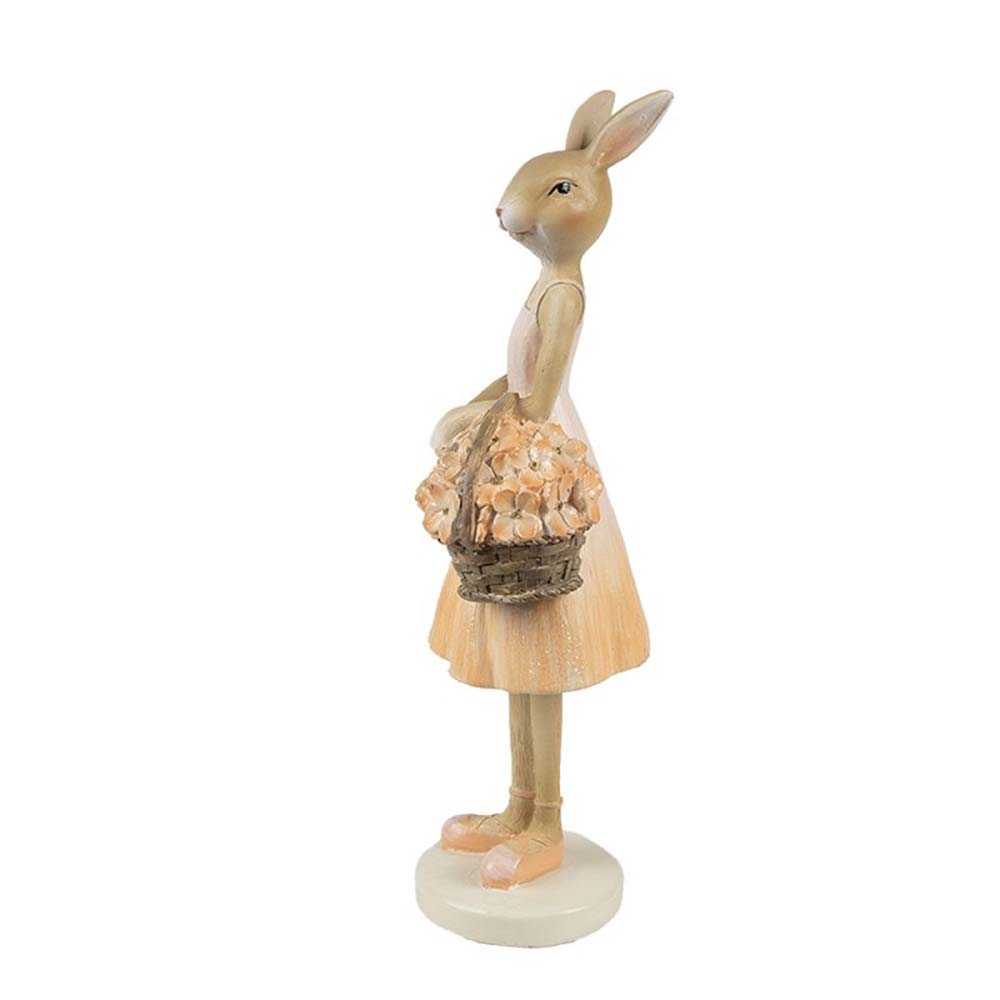 Clayre & Eef - Hase mit Blumenkorb im Frühlingskleid