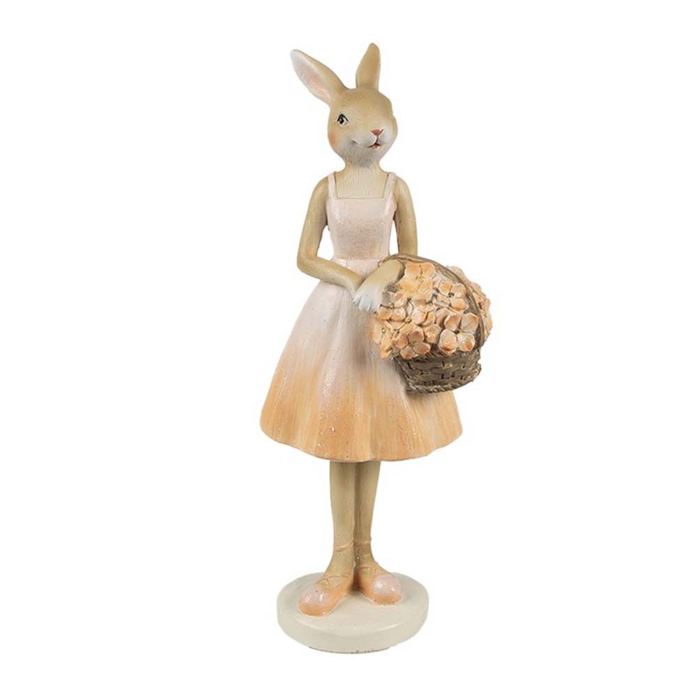 Clayre & Eef - Hase mit Blumenkorb im Frühlingskleid