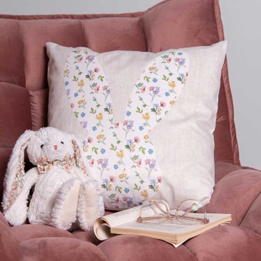 Clayre & Eef - Kissenbezug Hase mit Blumenmuster