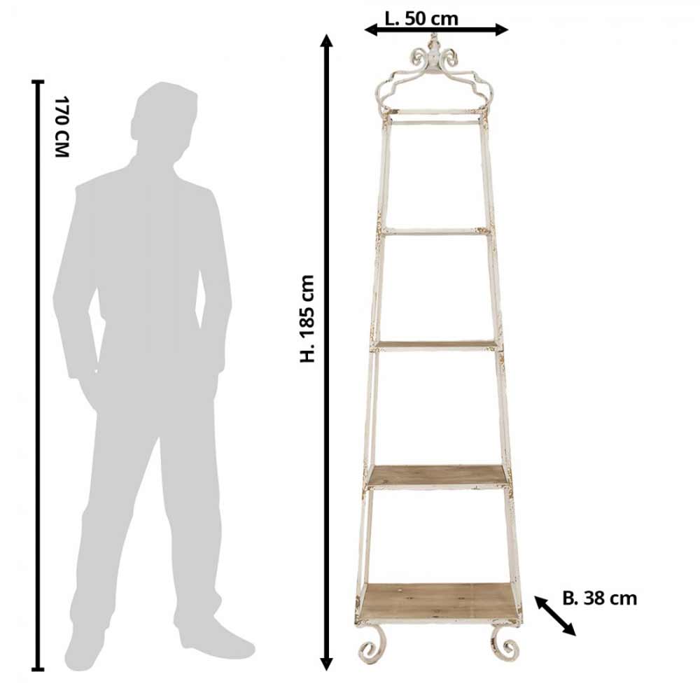 Clayre & Eef - Eisenregal Shabby Chic 185 cm