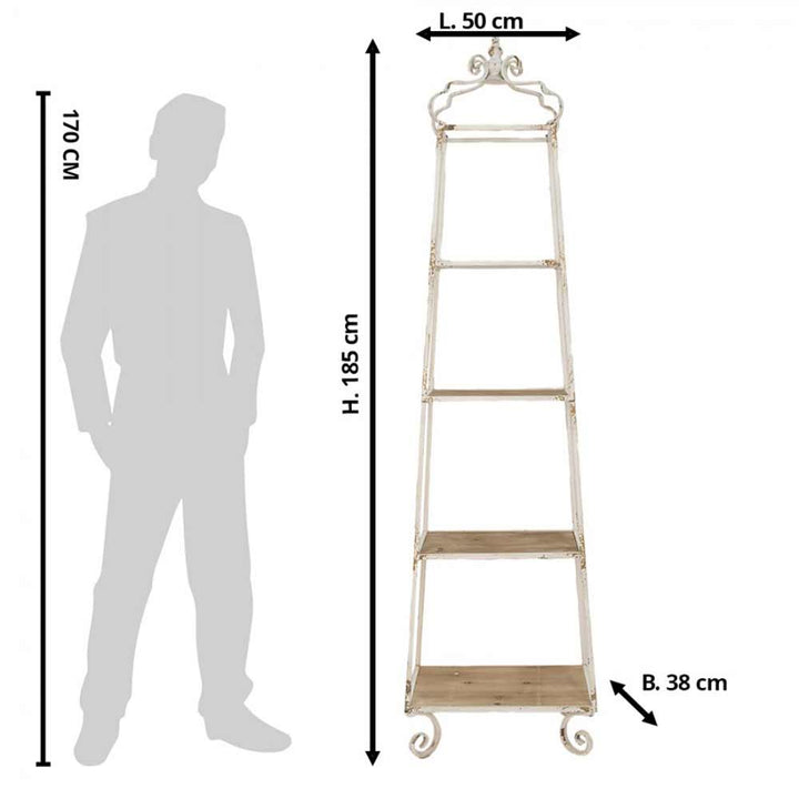 Clayre & Eef - Eisenregal Shabby Chic 185 cm
