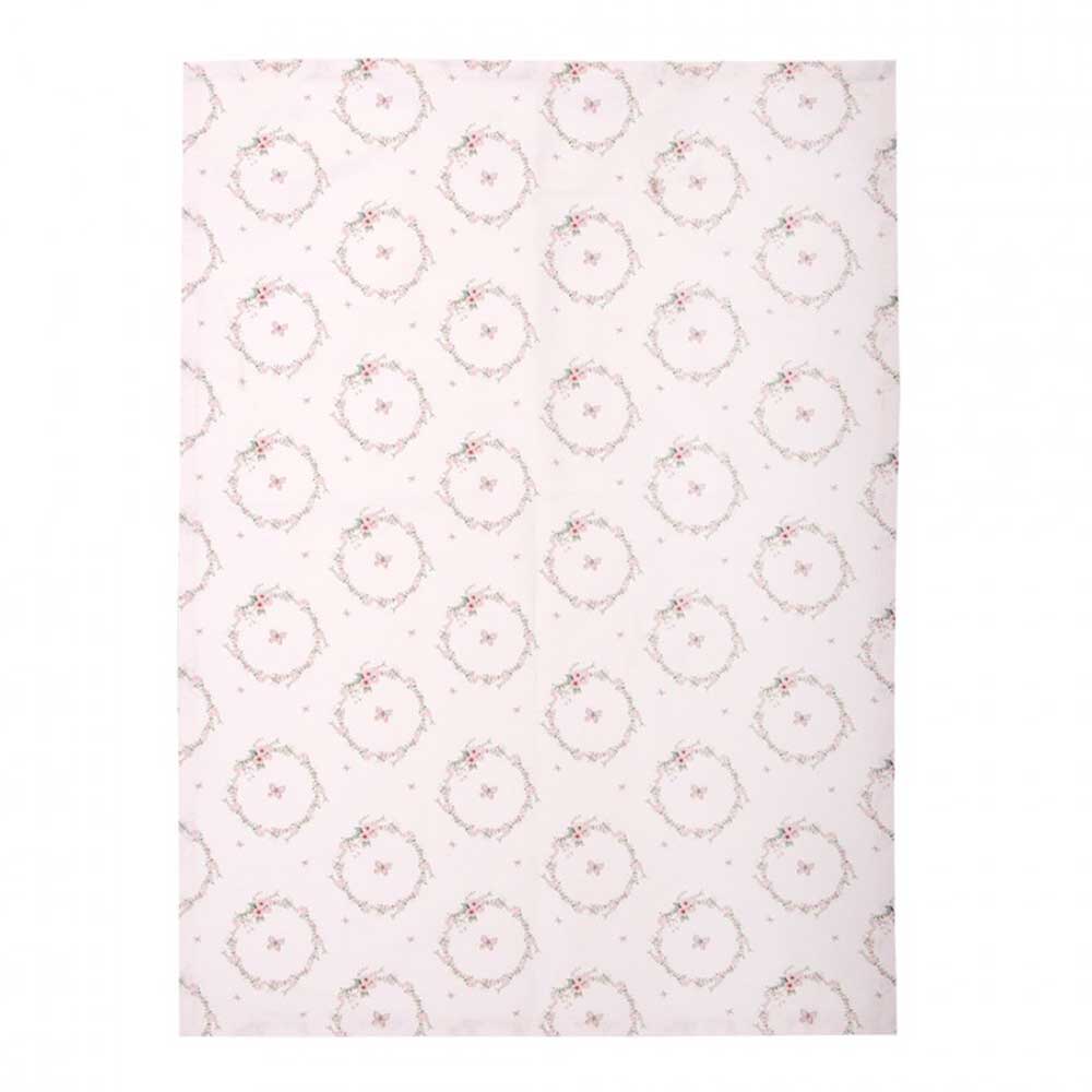 Ein Clayre & Eef - Geschirrtuch Hase Rosa mit Muster.