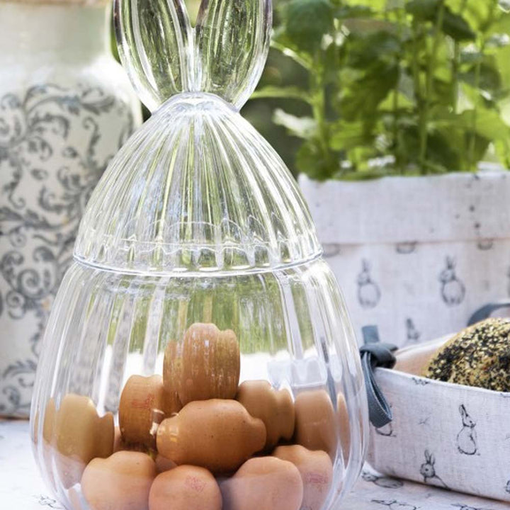 Clayre & Eef - Glasbehälter mit Hasenohren Bonboniere Ostern Mega