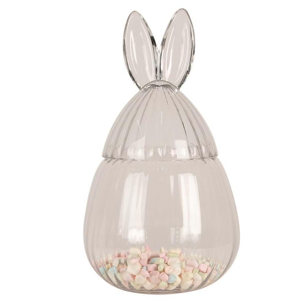 Clayre & Eef - Glasbehälter mit Hasenohren Bonboniere Ostern Mega
