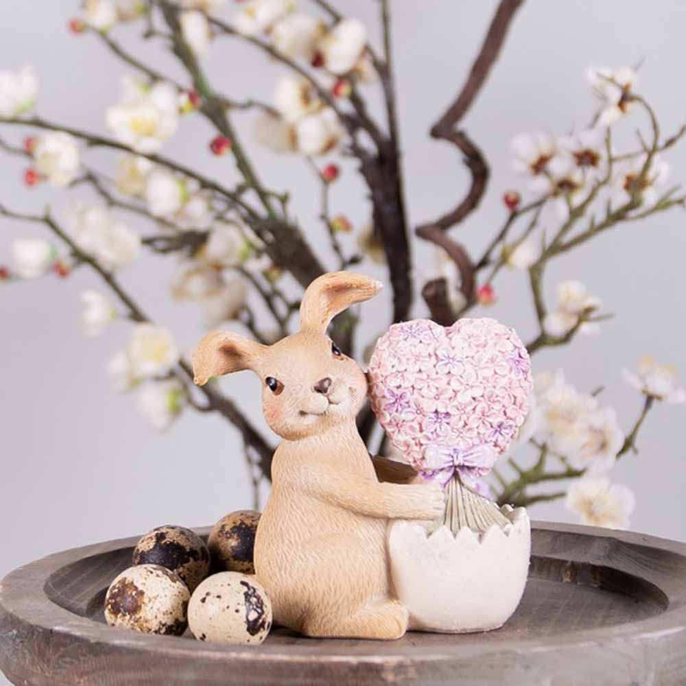 Clayre & Eef - Hase mit Blumen aus Eierschale