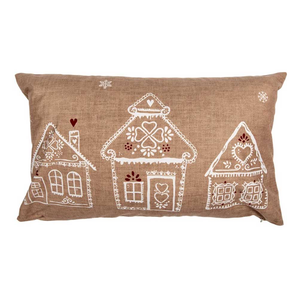 Clayre & Eef - Kissenhülle Lebkuchenhaus 50x30 cm