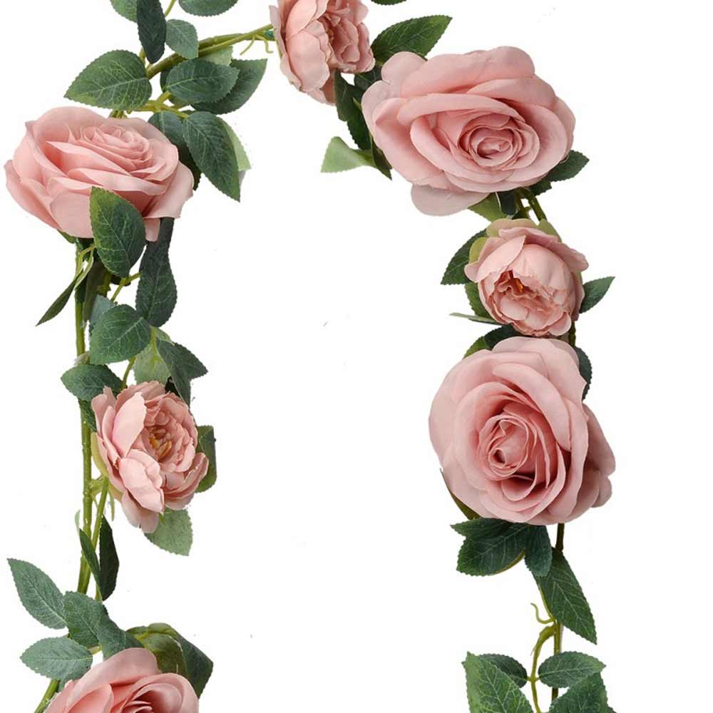 Clayre & Eef - Künstliche Rosengirlande Altrosa 150 cm