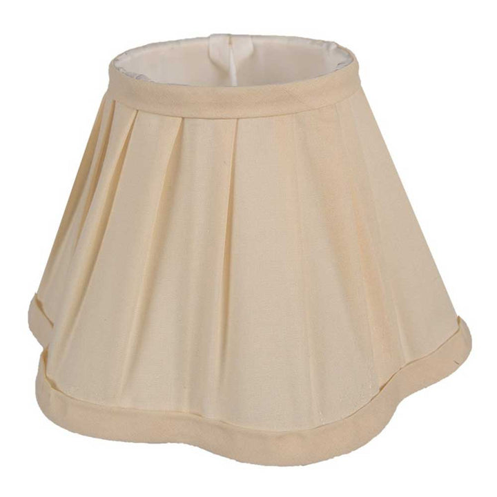Clayre & Eef - Lampenschirm Landhaus Beige Romantik Ø 20 cm, mit plissiertem Design und gewellter Unterkante.