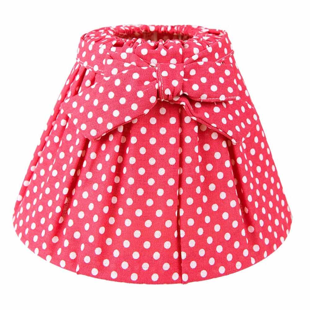 Clayre & Eef - Lampenschirm Rot mit Punkten & Schleife im Vintage-Stil