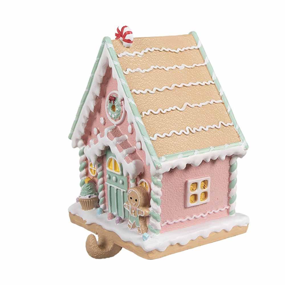 Clayre & Eef - Lebkuchenhaus mit Haken für Weihnachtssocke