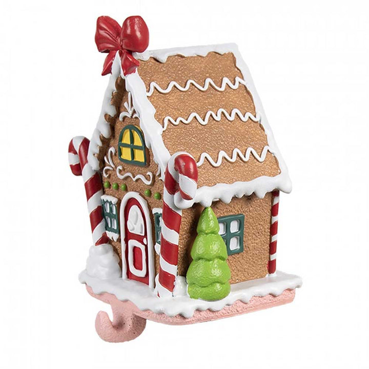 Clayre & Eef - Lebkuchenhaus mit Haken für Weihnachtssocke