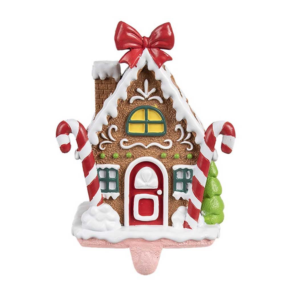Clayre & Eef - Lebkuchenhaus mit Haken für Weihnachtssocke