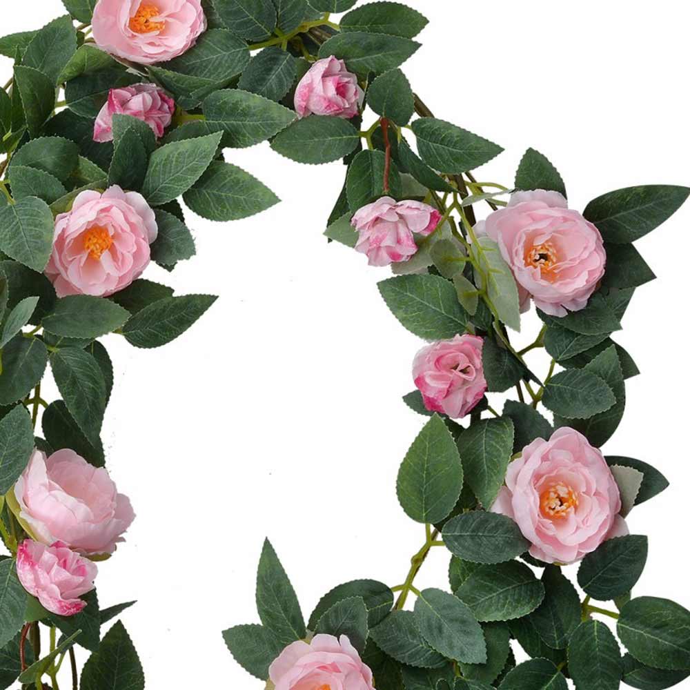 Clayre & Eef - Rosen-Girlande künstlich rosa Blumenranke 180 cm