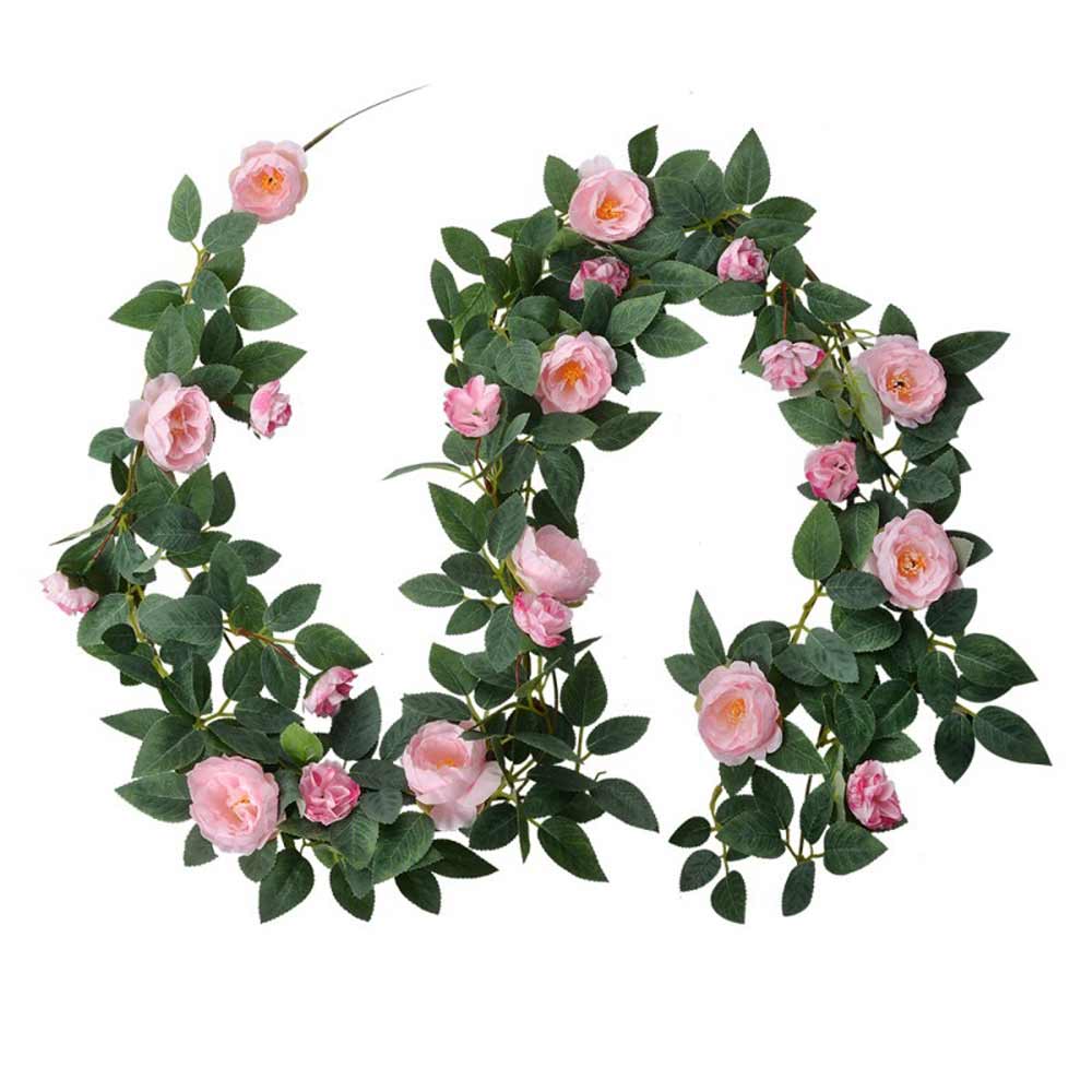 Clayre & Eef - Rosen-Girlande künstlich rosa Blumenranke 180 cm
