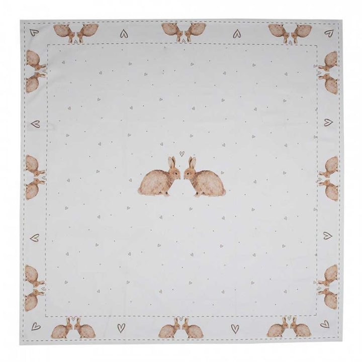 Clayre & Eef - Tischdecke Hase Herz 100x100cm