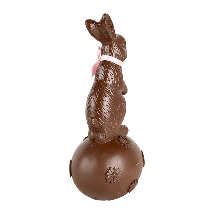 Clayre & Eef - Deko-Hase auf Kugel Schoko-Look aus Polyresin braun
