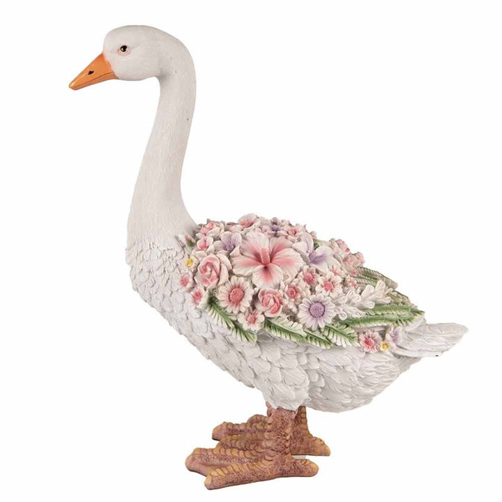 Clayre & Eef - Dekogans Mega mit Blumenrücken romantische Gartenfigur