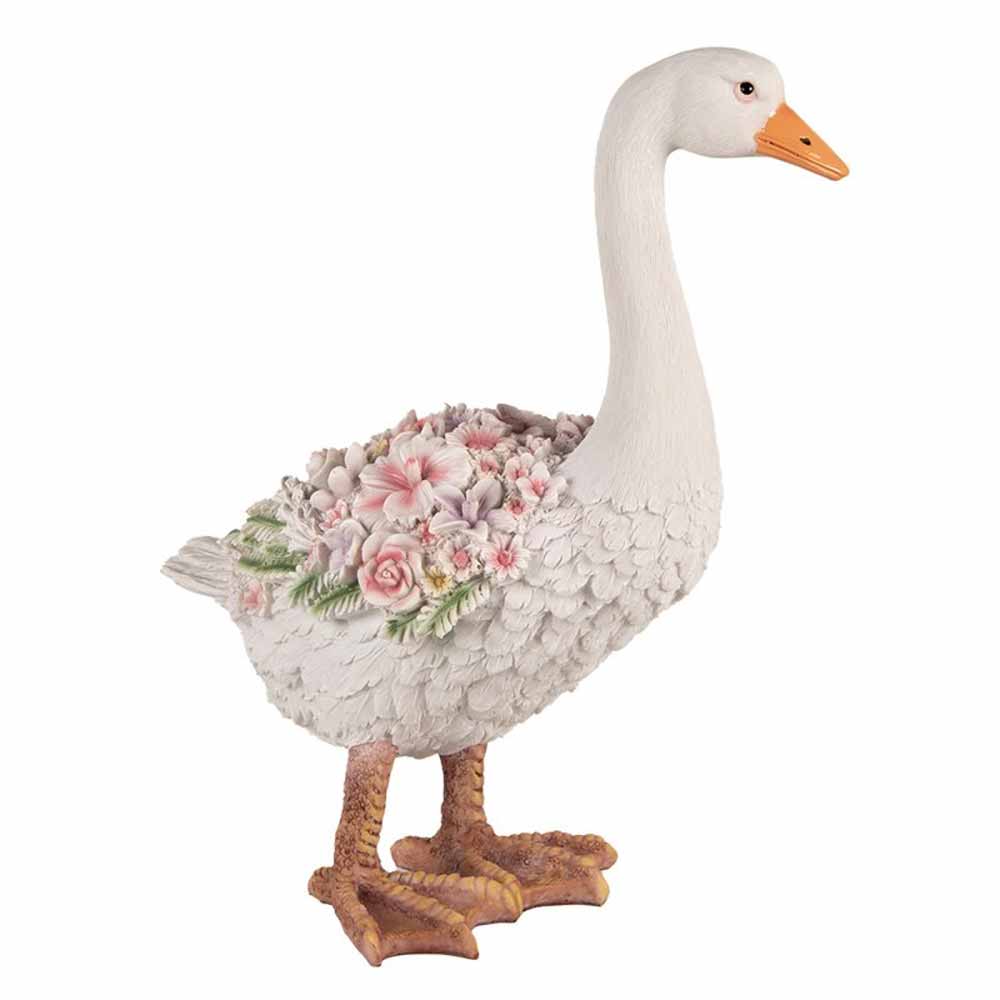 Clayre & Eef - Dekogans Mega mit Blumenrücken romantische Gartenfigur