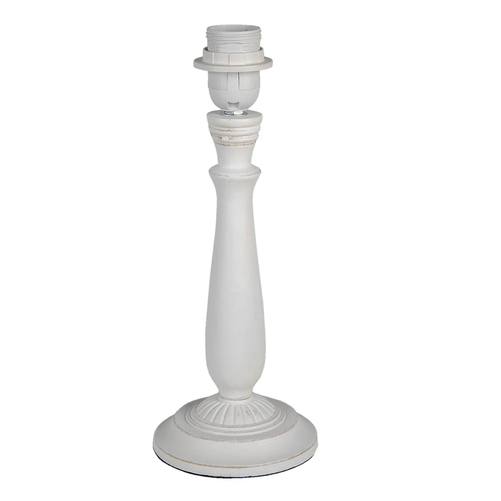 Clayre & Eef - Eleganter weißer Lampenfuß Ø12×31 cm Holz