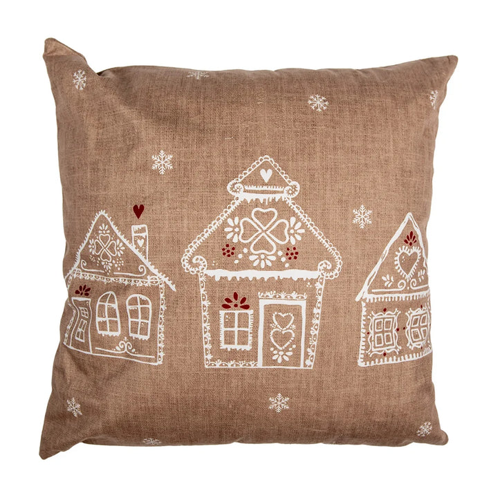 Clayre & Eef - Kissenhülle mit Lebkuchenhaus 45×45 cm
