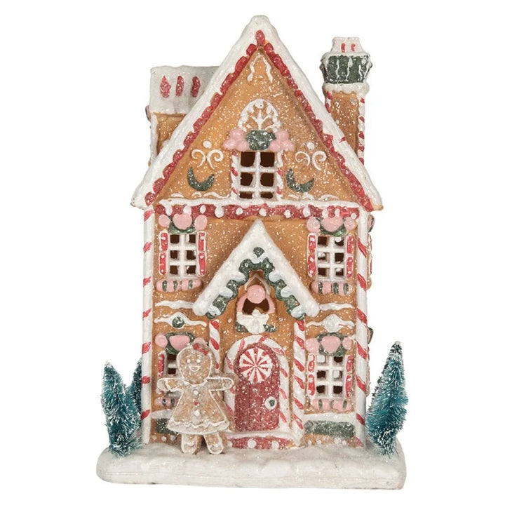Clayre &amp; Eef - Deko-Haus mit LED Lebkuchenstil