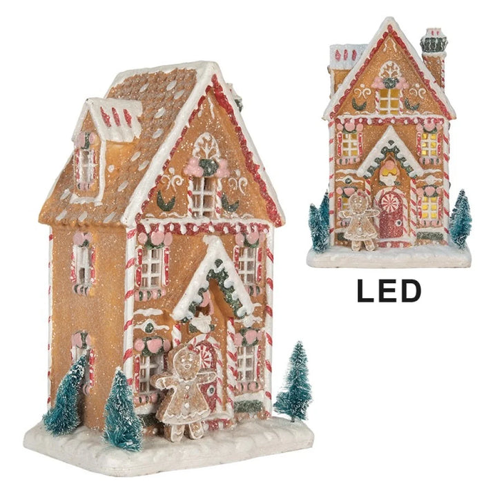Clayre &amp; Eef - Deko-Haus mit LED Lebkuchenstil