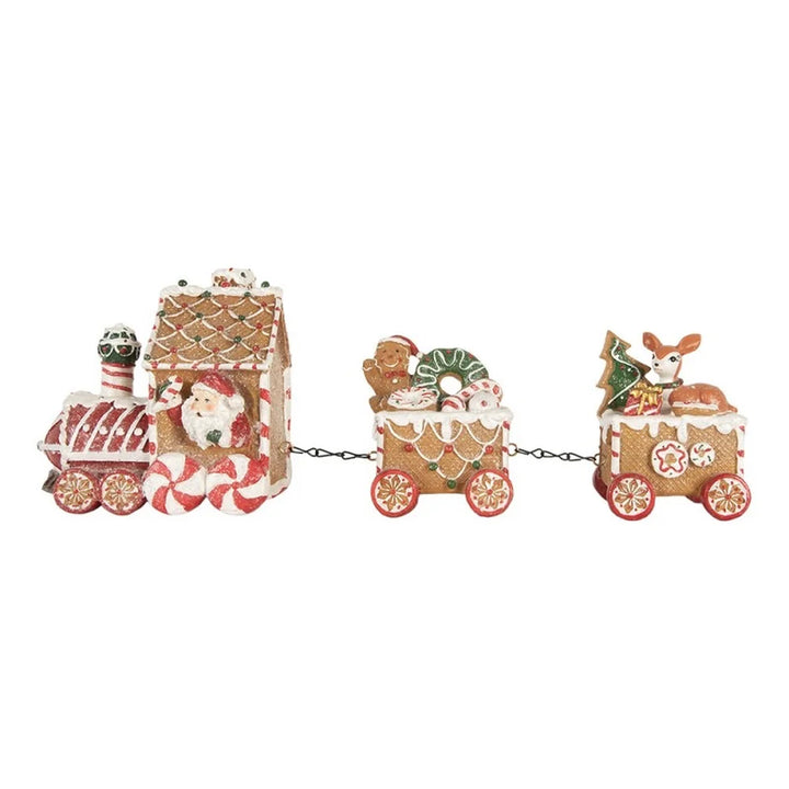 Clayre & Eef - Weihnachtszug aus Lebkuchen Deko 33×10×15 cm