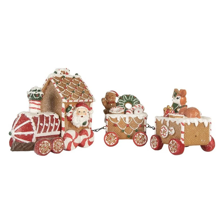 Clayre & Eef - Weihnachtszug aus Lebkuchen Deko 33×10×15 cm